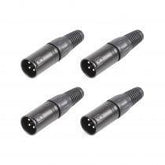 4x Pulse XLR-Stecker, 3-polige schwarze Anschlüsse